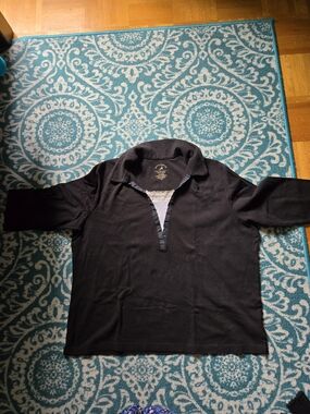 White Stag Black Polo-Collar Tee with Lace Trim